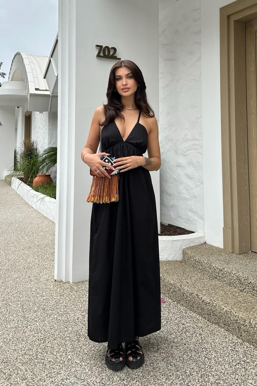S4Y2611Amalia Sırt Dekolteli Elbise 2611-08