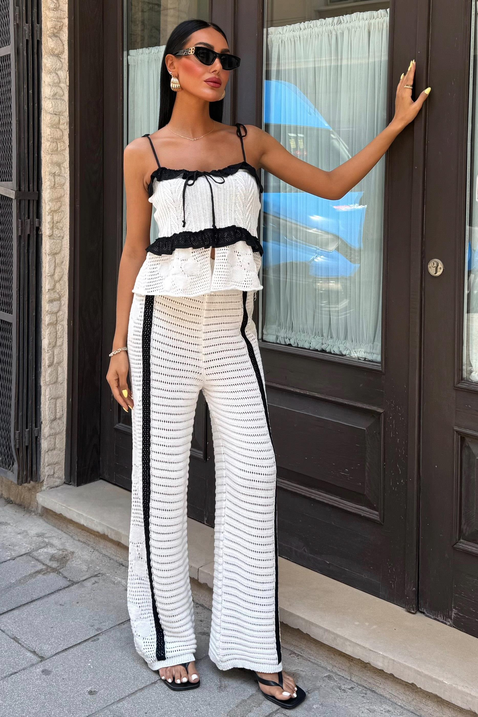 S5Y10114Suspender Blouse Trousers Knitwear Set 10114