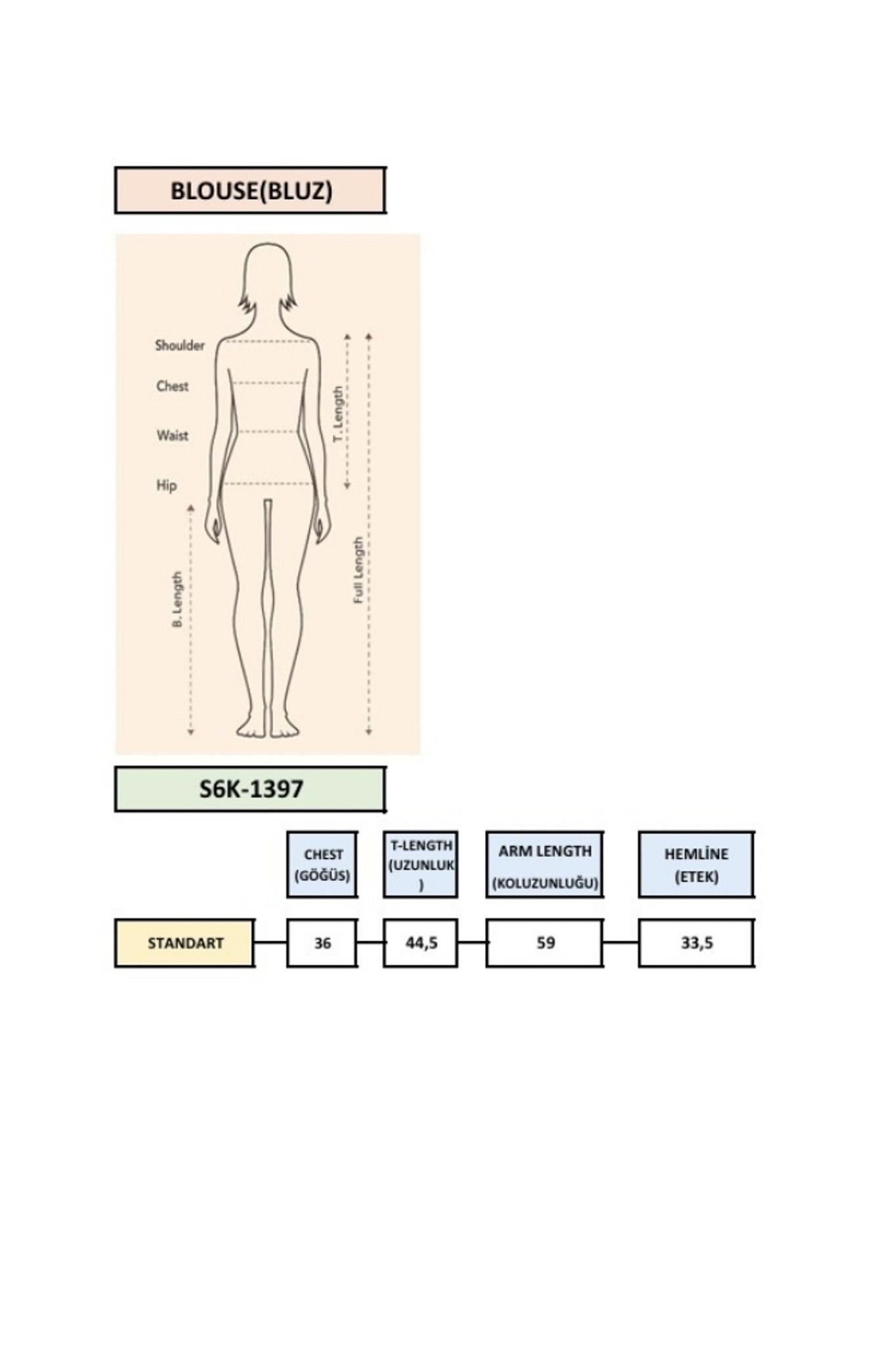 S6K1397FMÇizgili Madonna Yaka Basic Kazak  1397