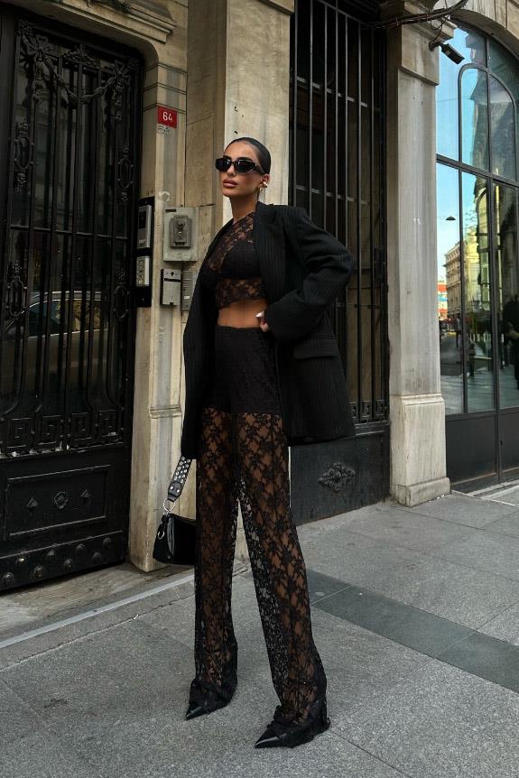 S4Y9751Evelyne Crop Dantelli Takım 9751-08