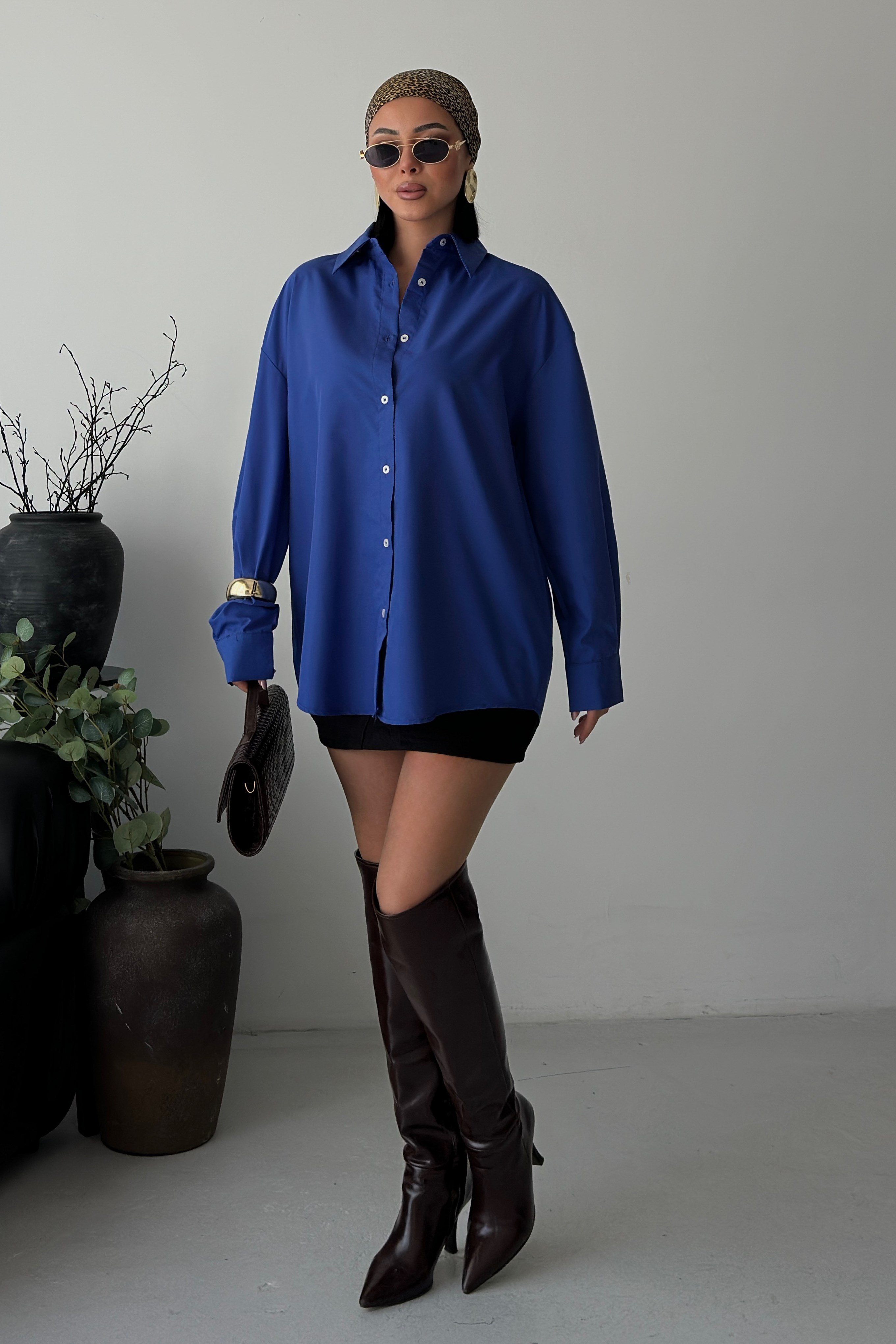 S5Y3421Классическая рубашка из поплина Oversize 3421