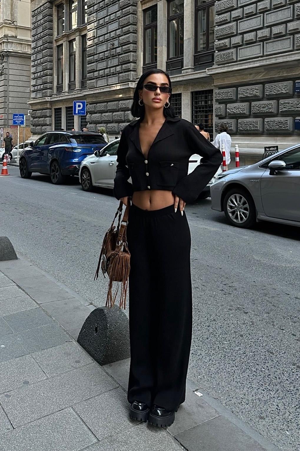 S5K9954Nancy Kruveze Yaka Crop Takım 9954 - 25