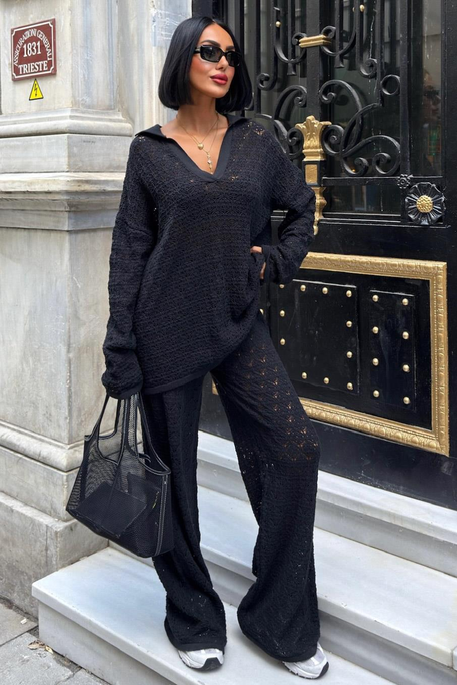 S5K9885Nolan Ensemble pantalon ajouré Regular 9885