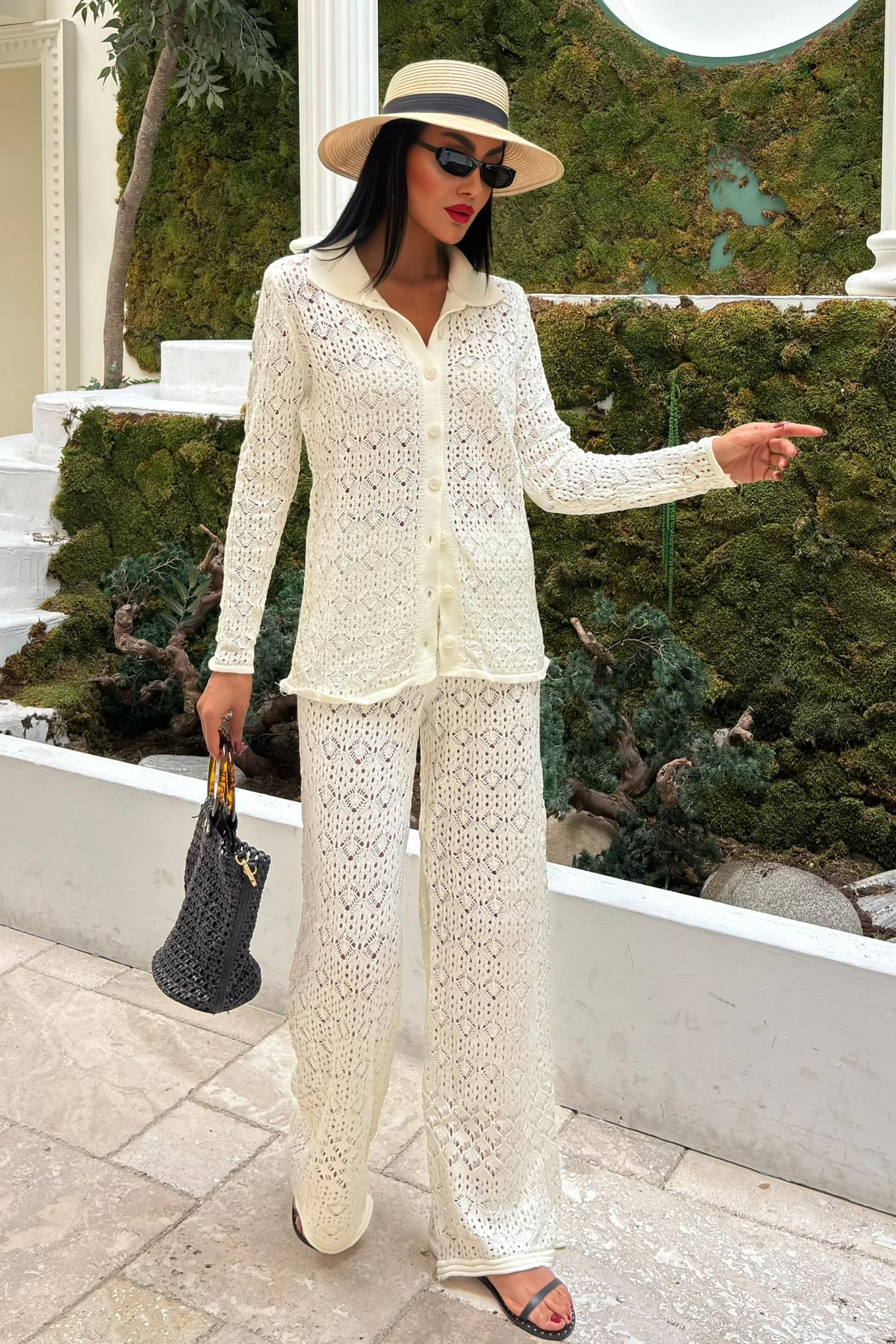 S5K9934Odette Openwork Trouser Set 9934