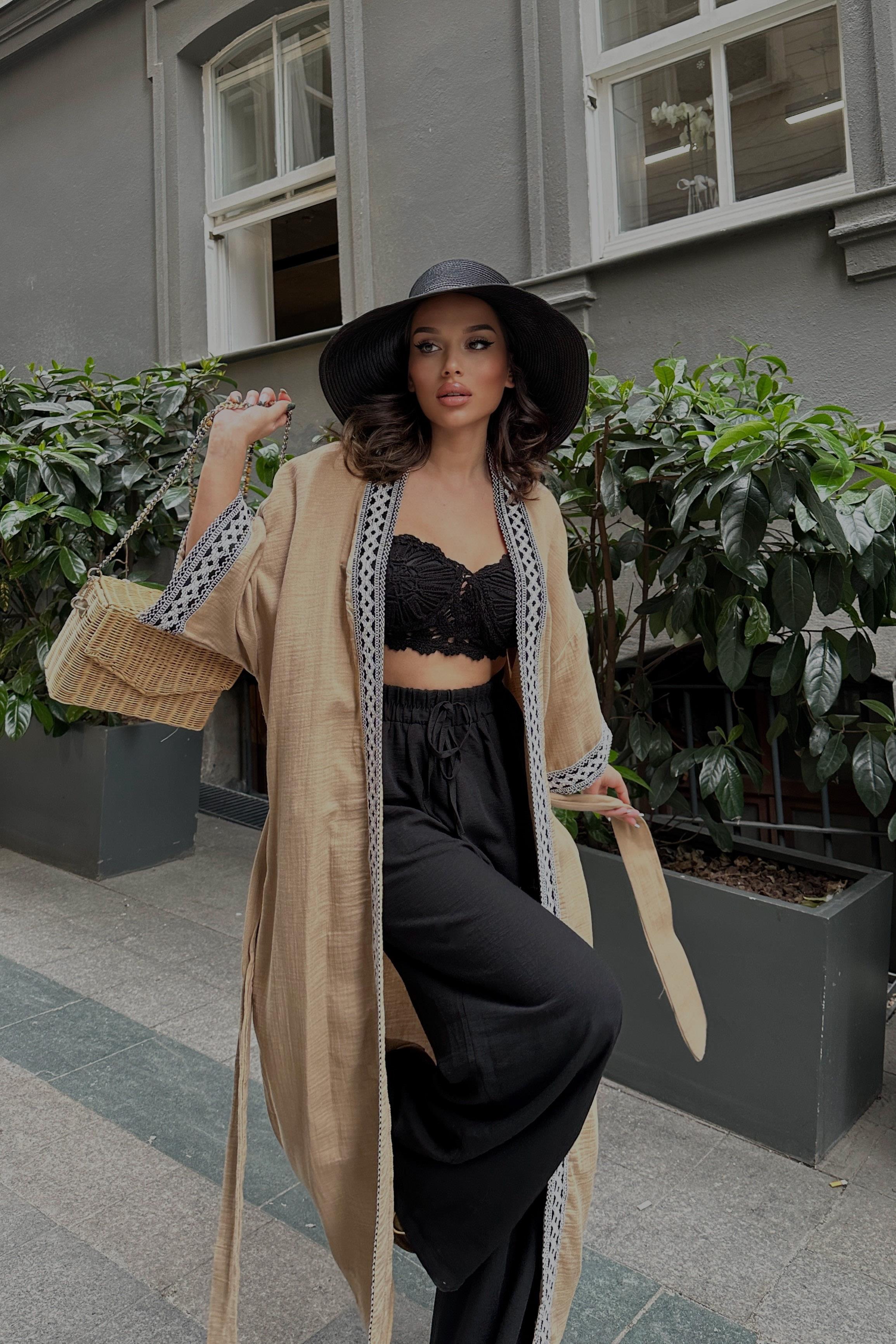 S4Y5160Shanina Desenli Kimono 5160