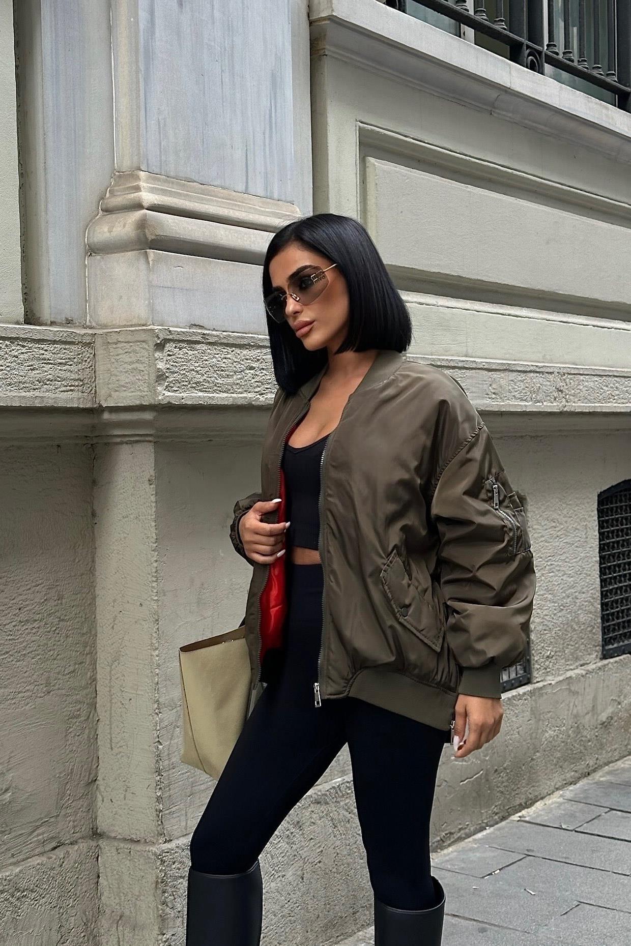 S4K7021Victory Colored Lining Bomber Jacket 7021-8