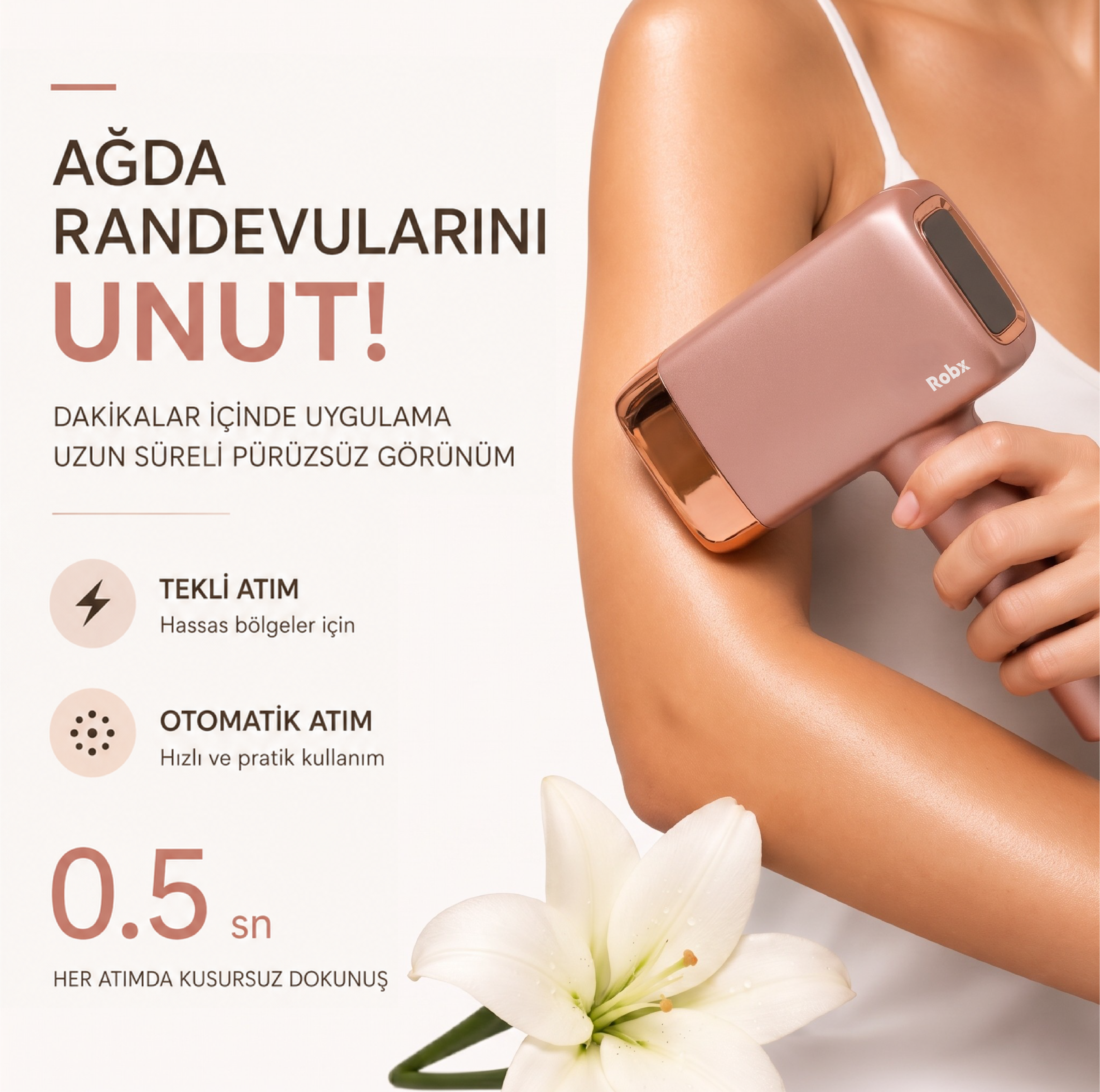 Robx A2024 Yeni Seri IPL 3 Milyon Atım Bay-Bayan IPL Cihazı Pembe