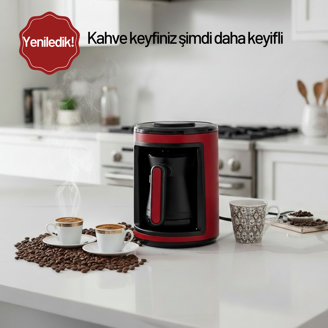 Robx Kahve Ruhu Bol Köpüklü 4 Fincan Kapasite Tam Otomatik Türk Kahve Makinesi