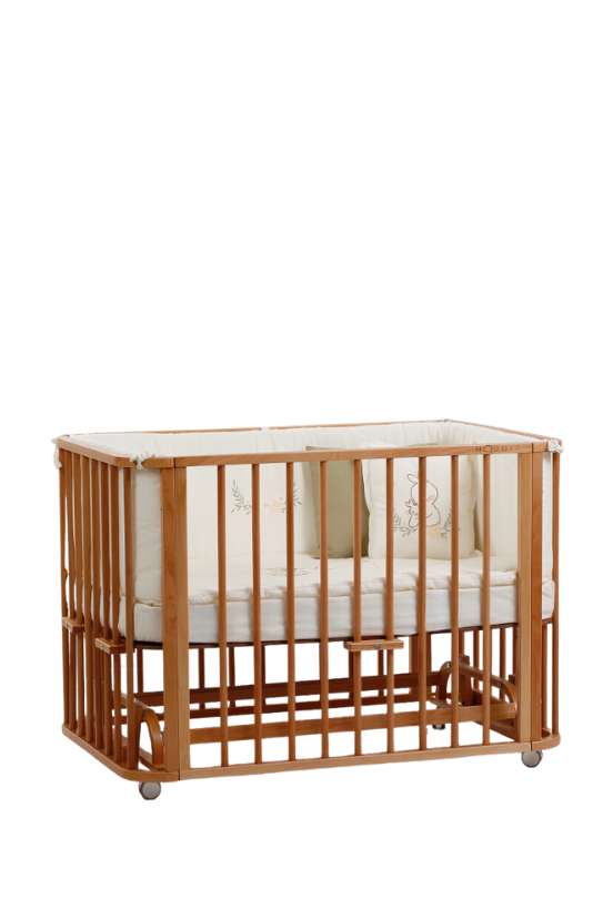 Vernikli Ahşap 6 in 1 Beşik Takım - 70x110