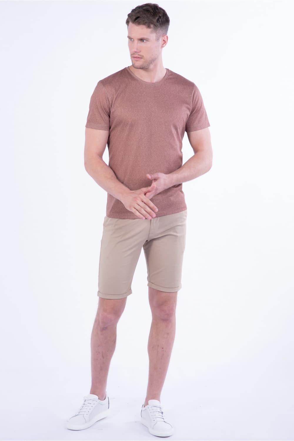 029 Slim Fit Bej Bermuda