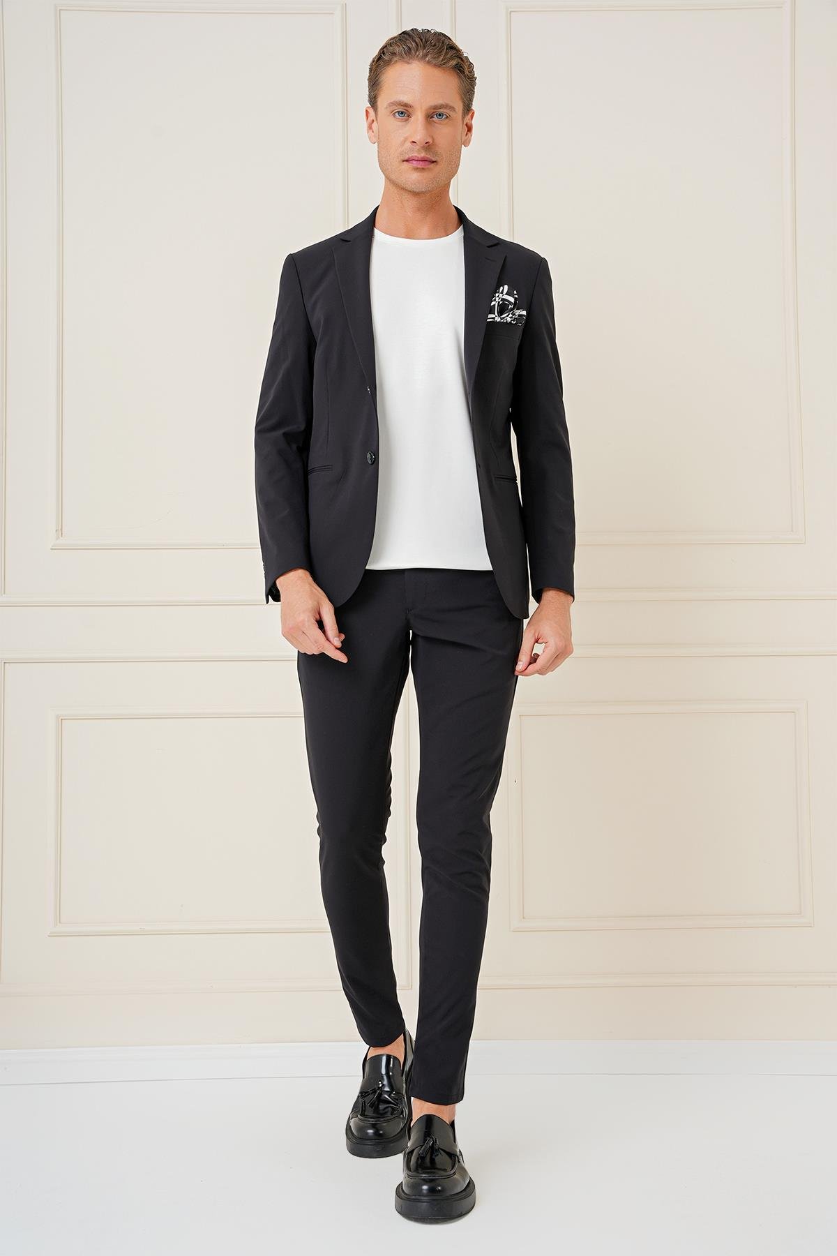 C 680 Slim Fit Siyah Spor Ceket