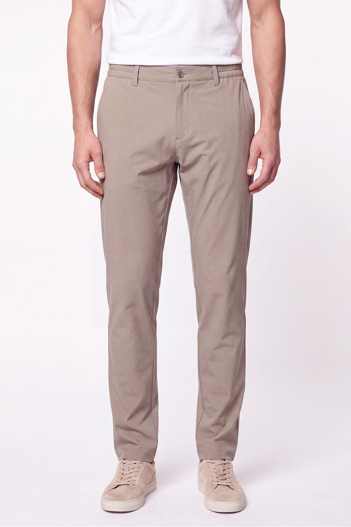 Comfort Fit Esnek Pamuklu Yan Cep Bej Jogger Pantıolon P 1220
