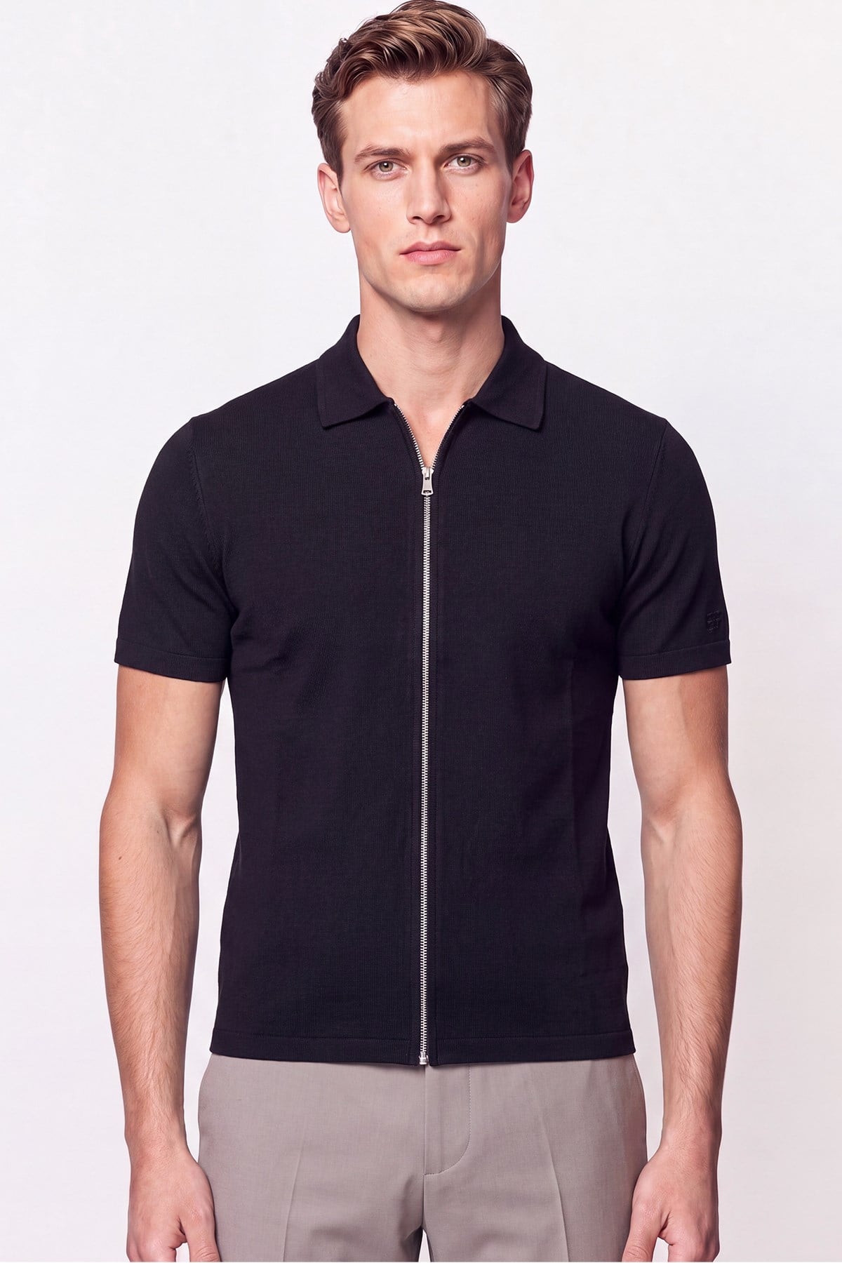 Comfort Polo Yaka Düz  SİYAH  TS 930  T-SHIRT