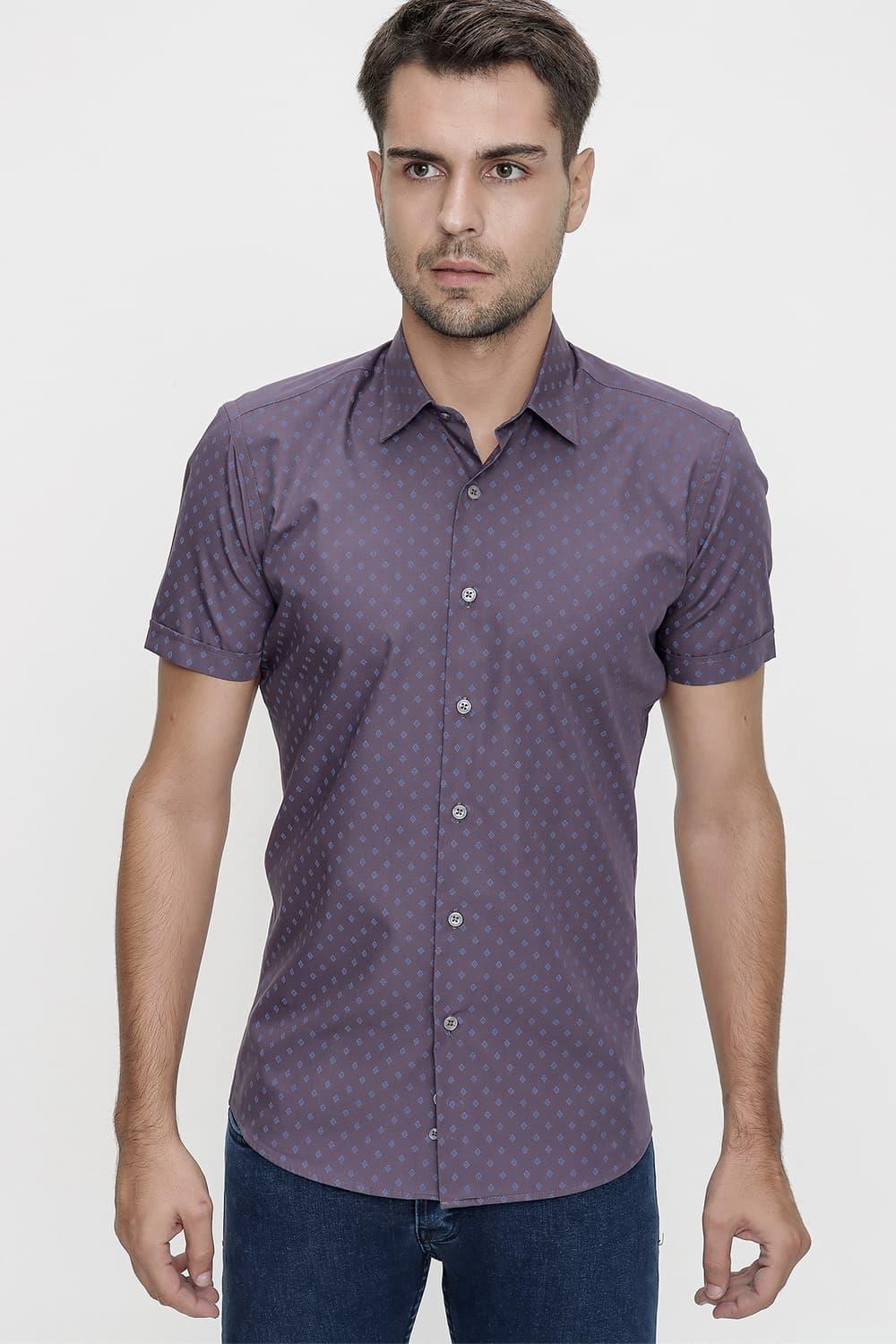 G 1474 Slim Fit Füme Spor Gömlek