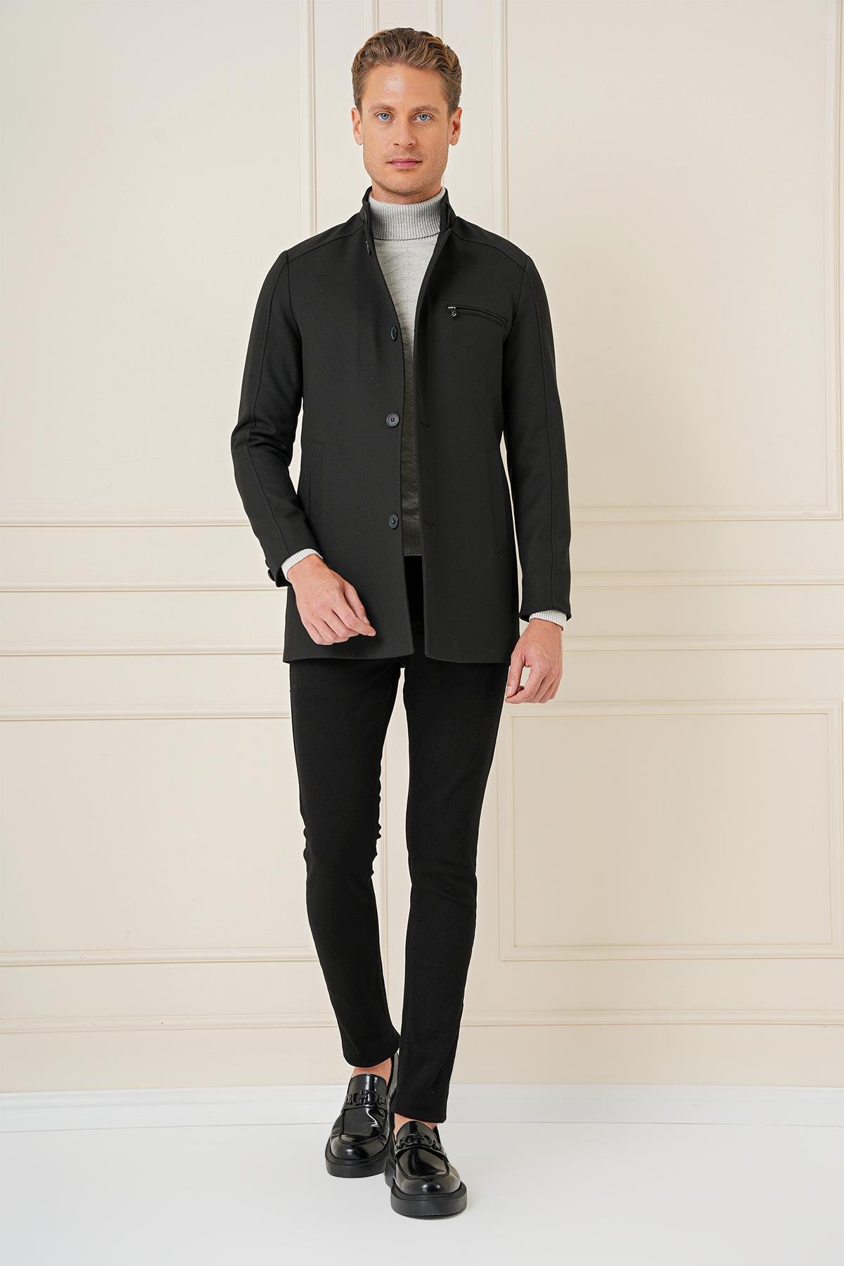 KA 089 Slim Fit Siyah Spor Kaban