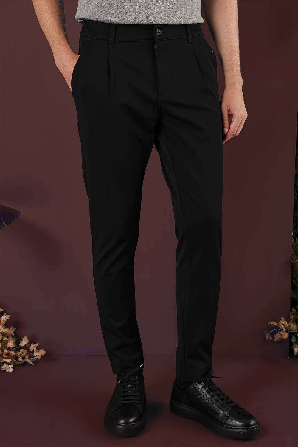 P 1131 Slim Fit Siyah Spor Pantolon