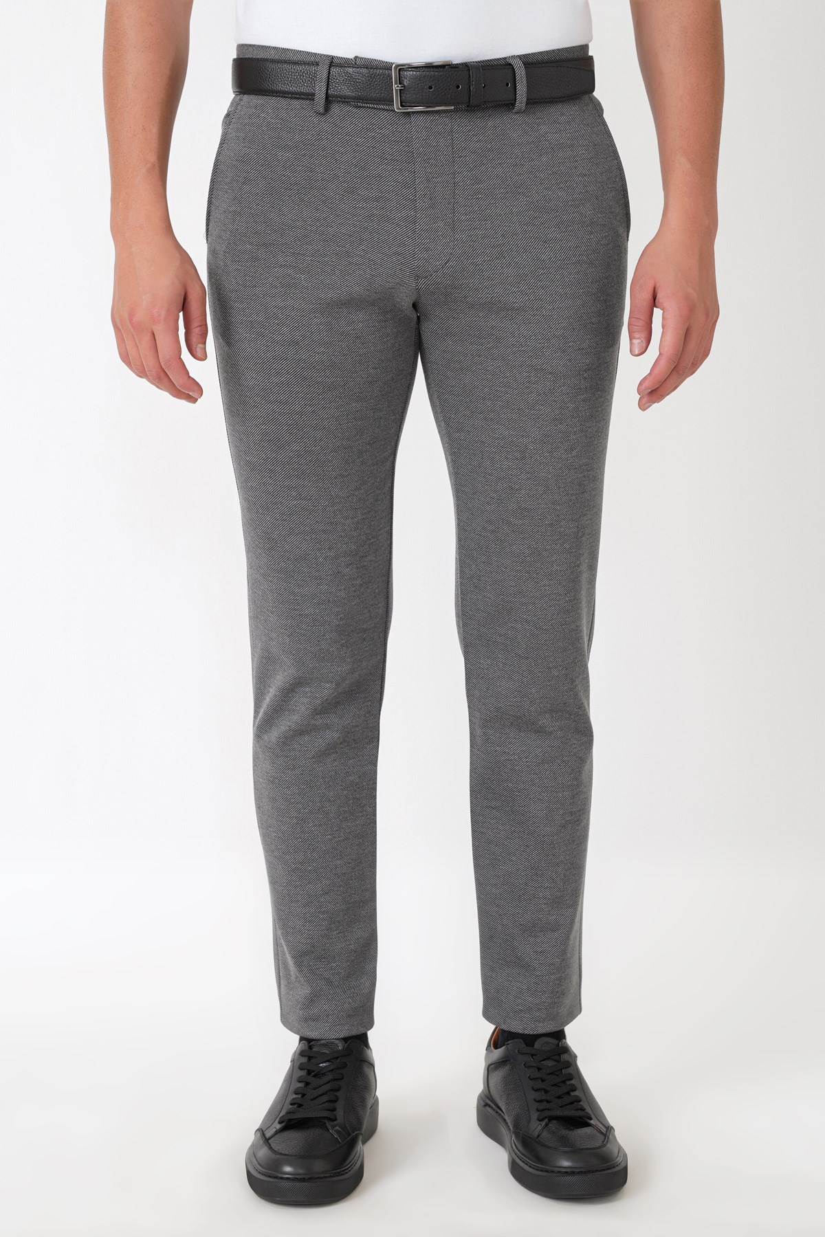 Slim Fit Esnek Pamuklu Yan Cepli Füme Pantolon P 1231