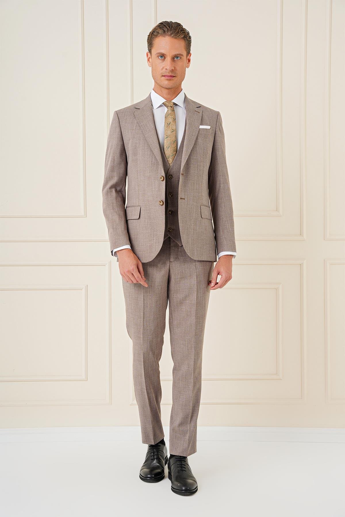 TK 902 Slim Fit Vizon Klasik Takım Elbise
