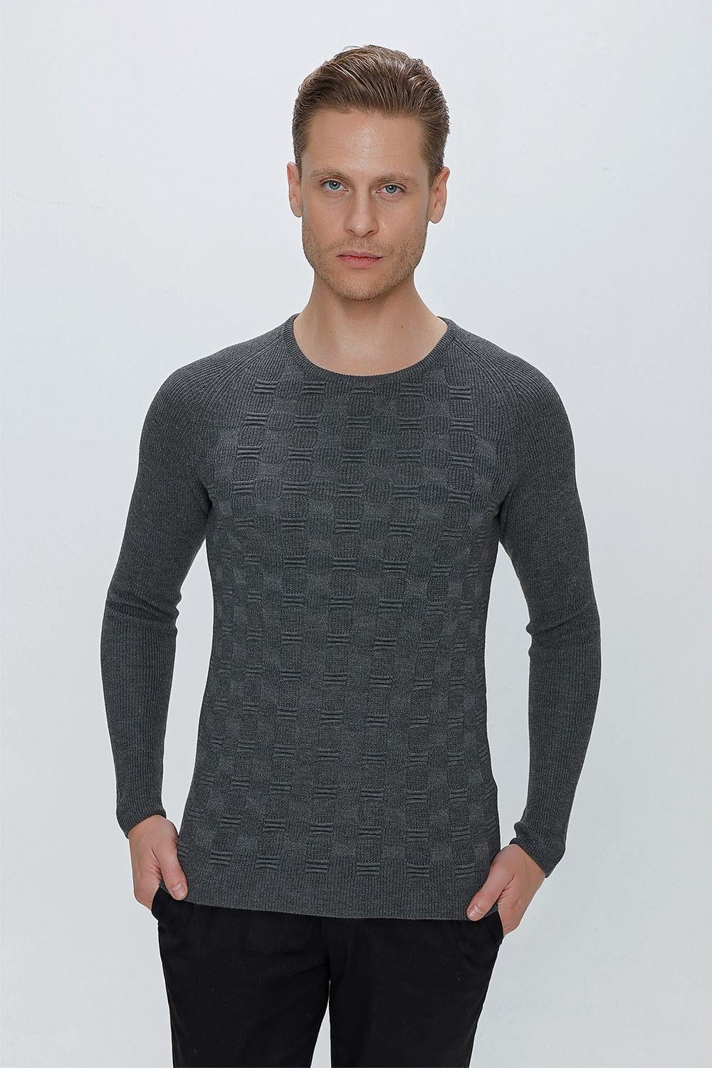 TR 854 Slim Fit Antrasit Klasik Triko