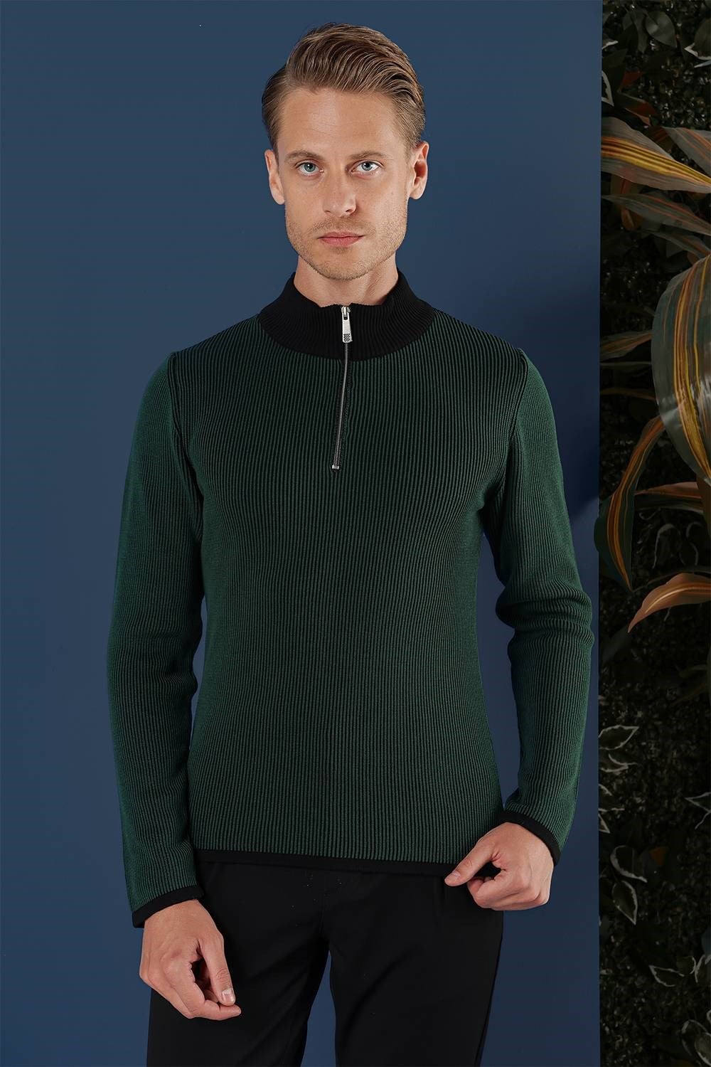 TR 859 Slim Fit Nefti Klasik Triko
