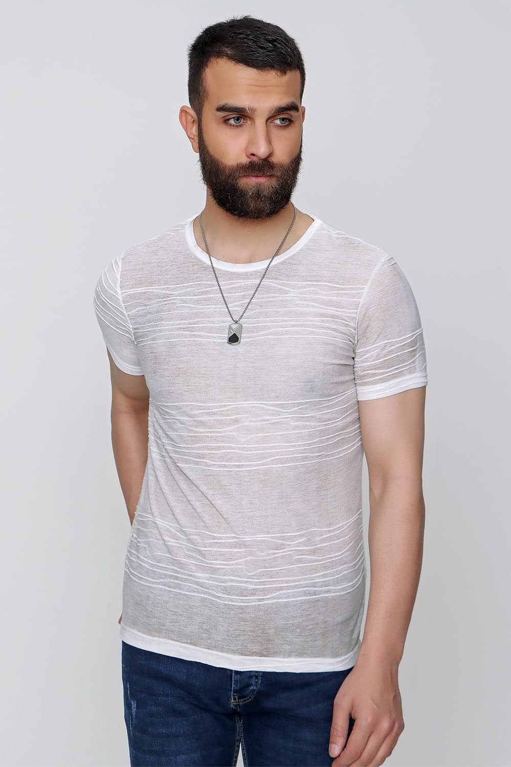 TS 828 Bej Spor T-Shirt
