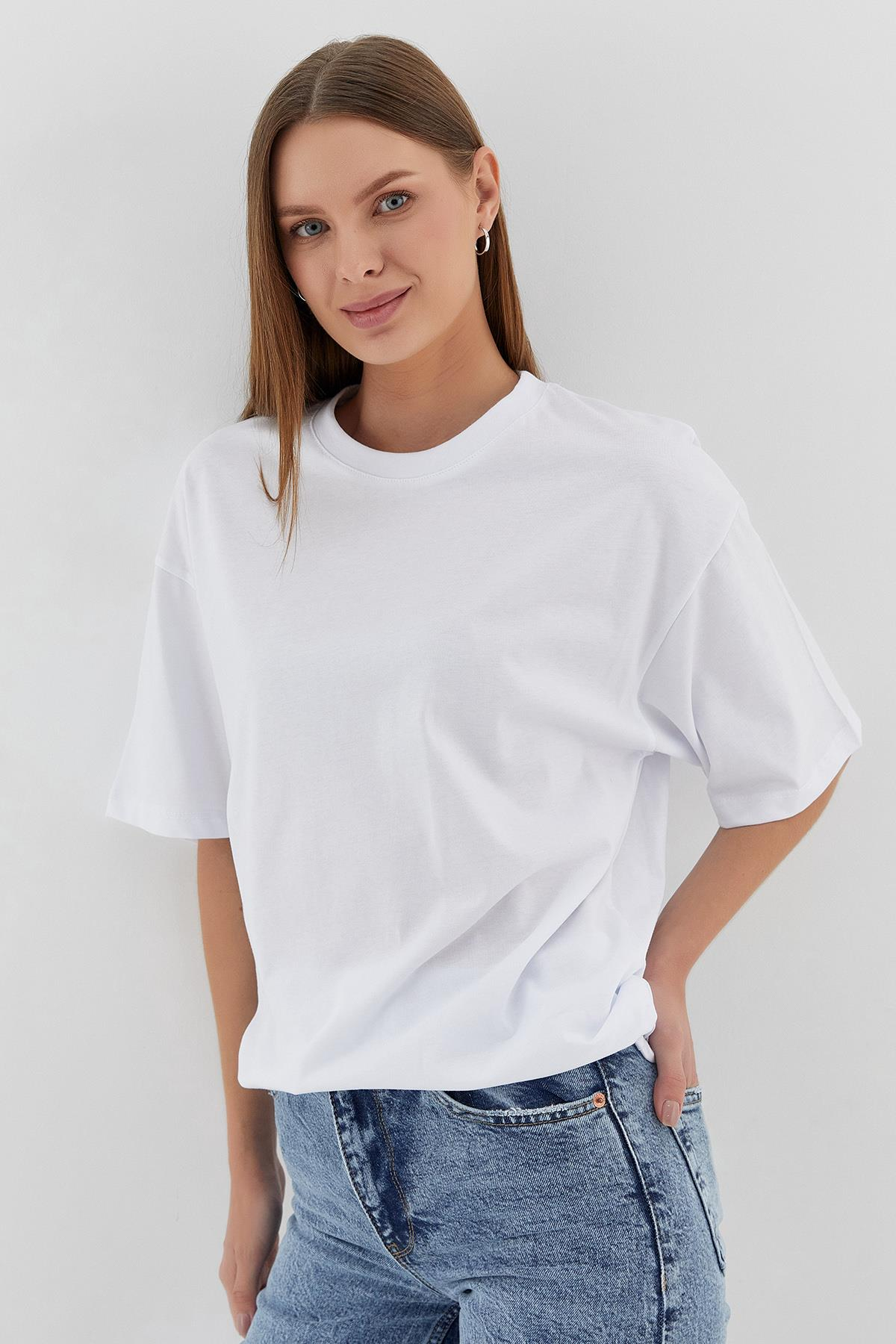 Basic Oversize Tshirt BEYAZ