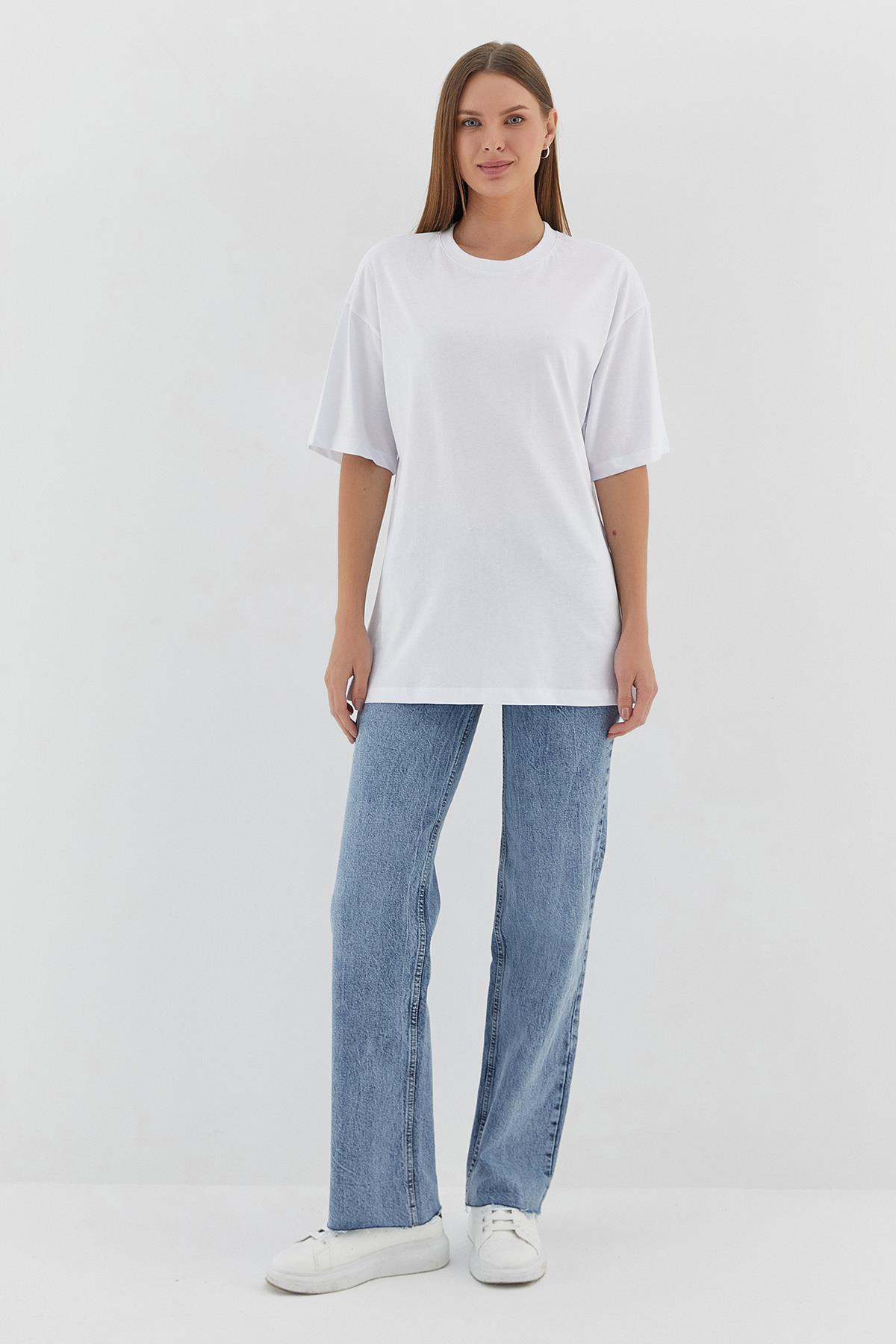 Basic Oversize Tshirt BEYAZ