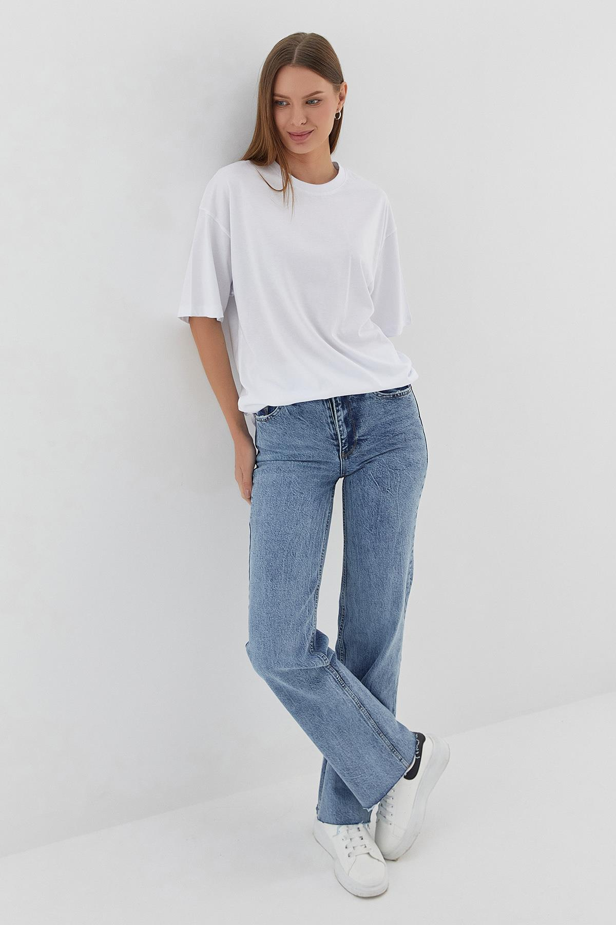 Basic Oversize Tshirt BEYAZ