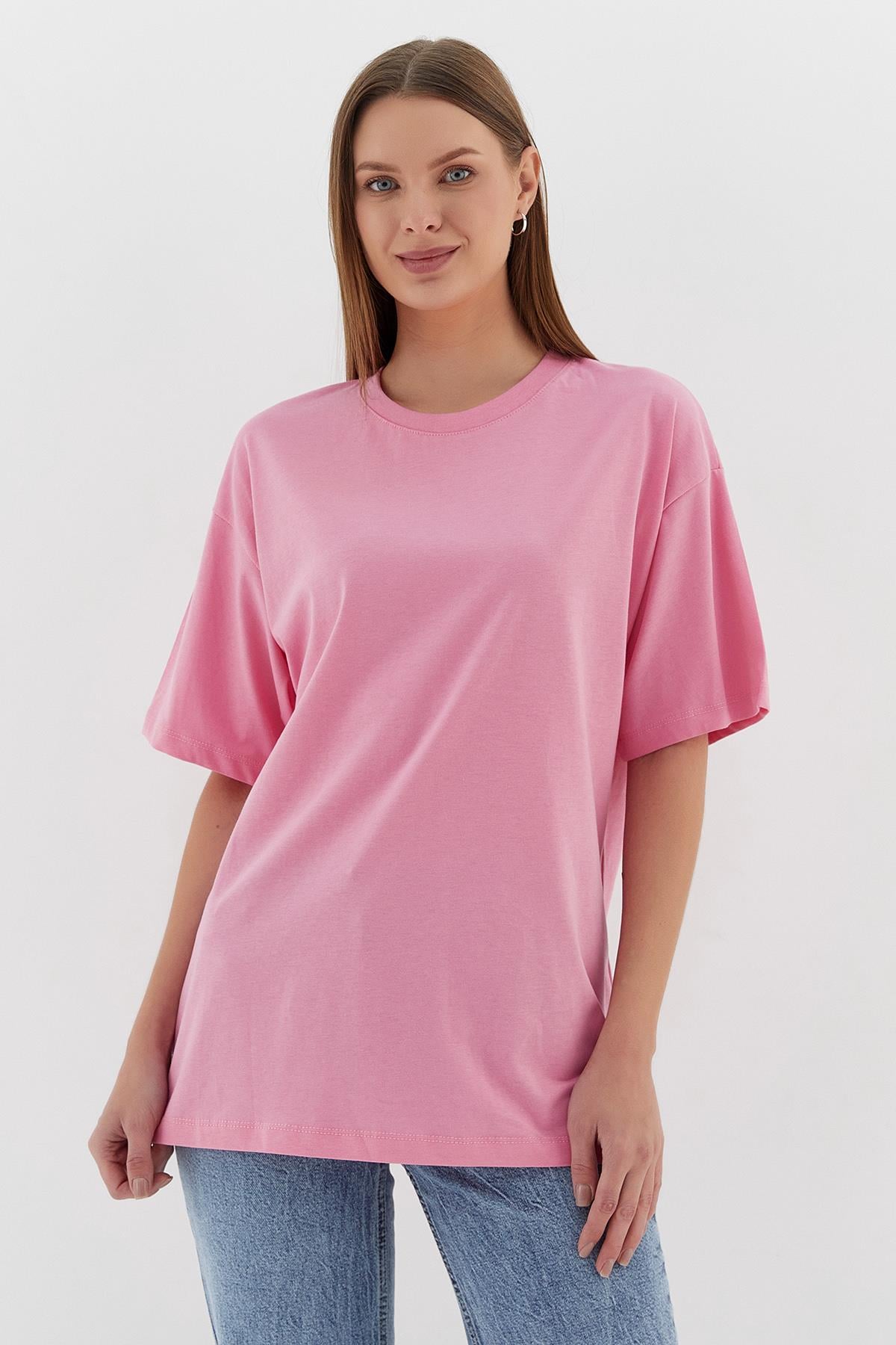 Basic Oversize Tshirt PEMBE