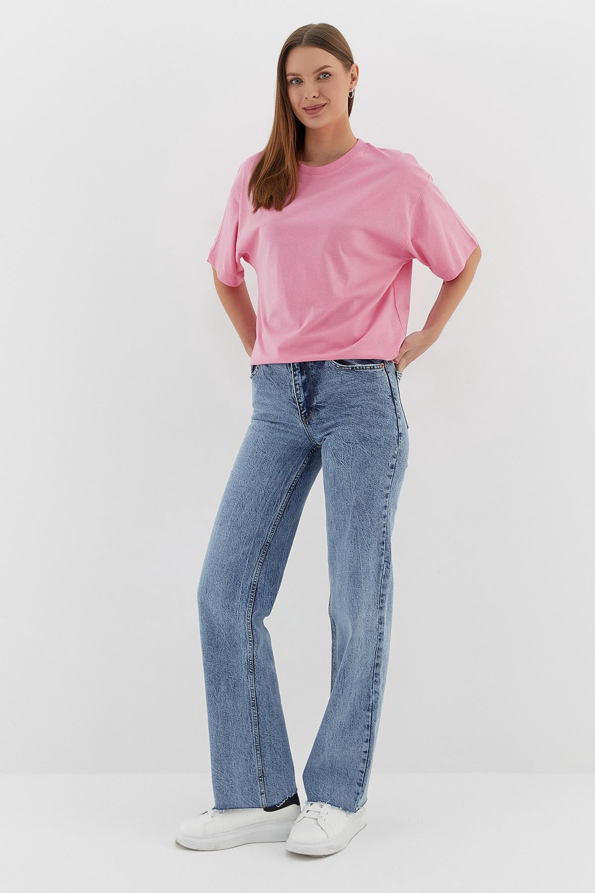 Basic Oversize Tshirt PEMBE