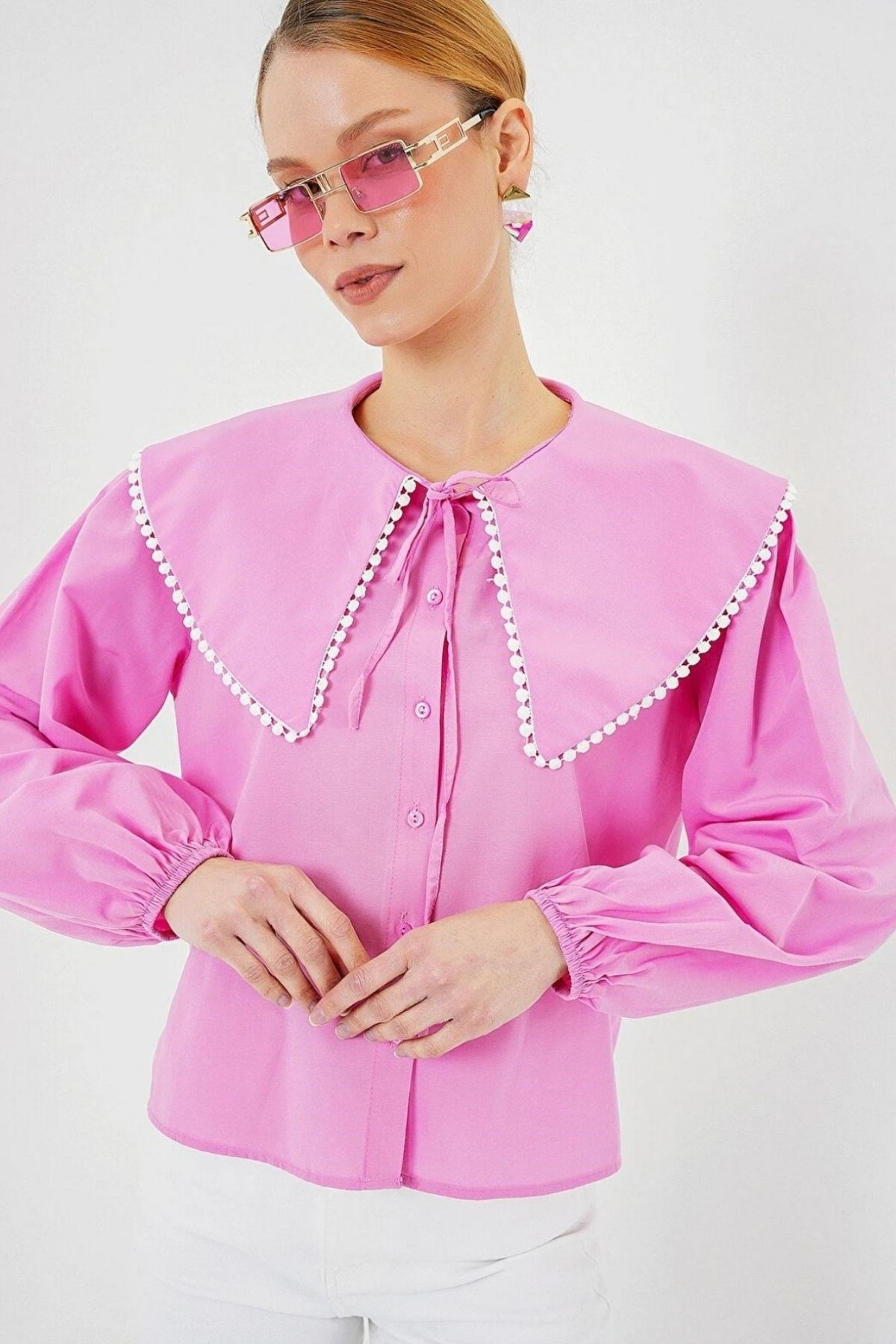 Bebe Yaka Gömlek PEMBE