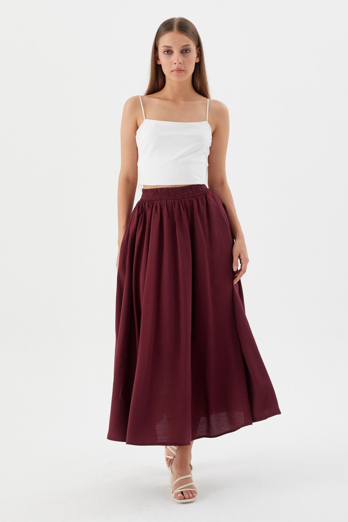 Beli Lastikli Balon Etek BORDO
