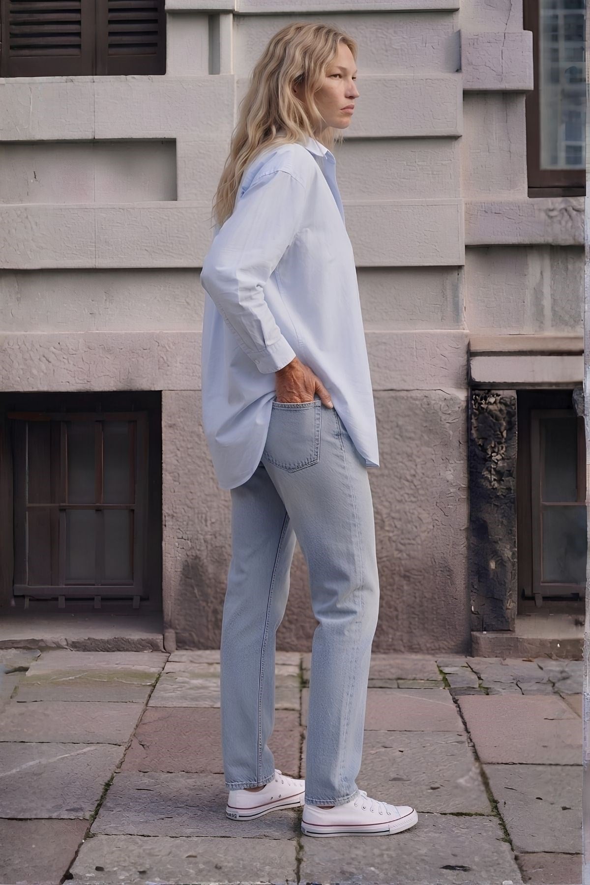 Cepli Oversize Gömlek MAVI