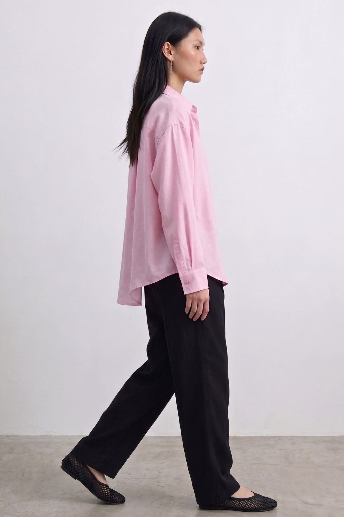 Cepli Oversize Gömlek PEMBE