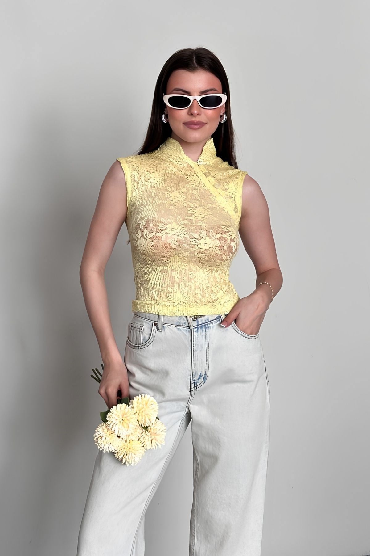 Dantel Japon Bluz SARI