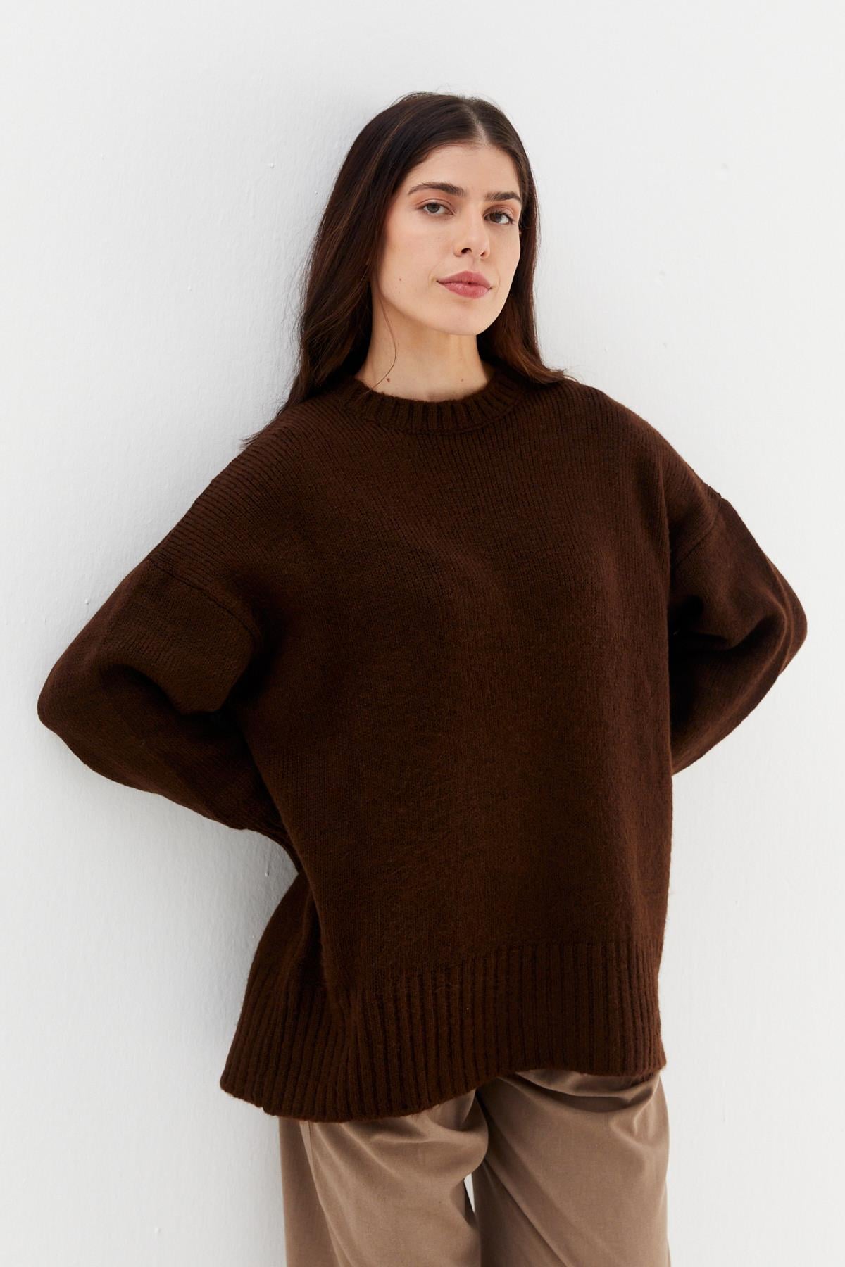 Oversize Kazak KAHVE