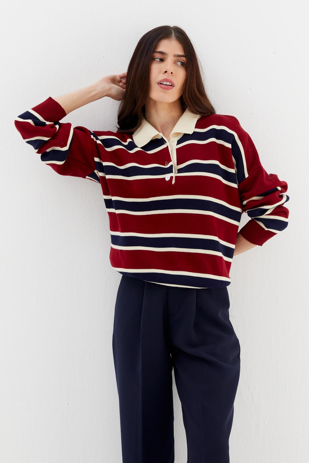 Polo Yaka Triko Kazak BORDO