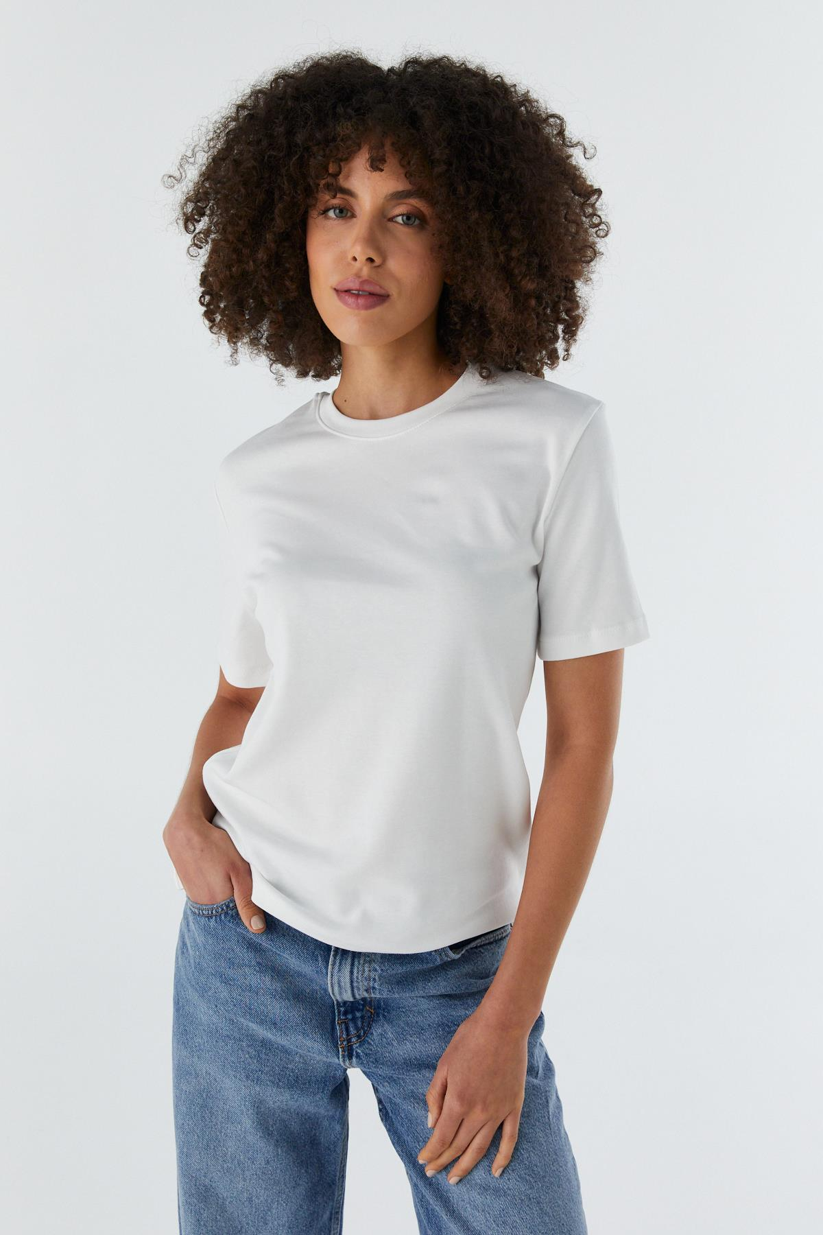 Regular Basic T-shirt EKRU