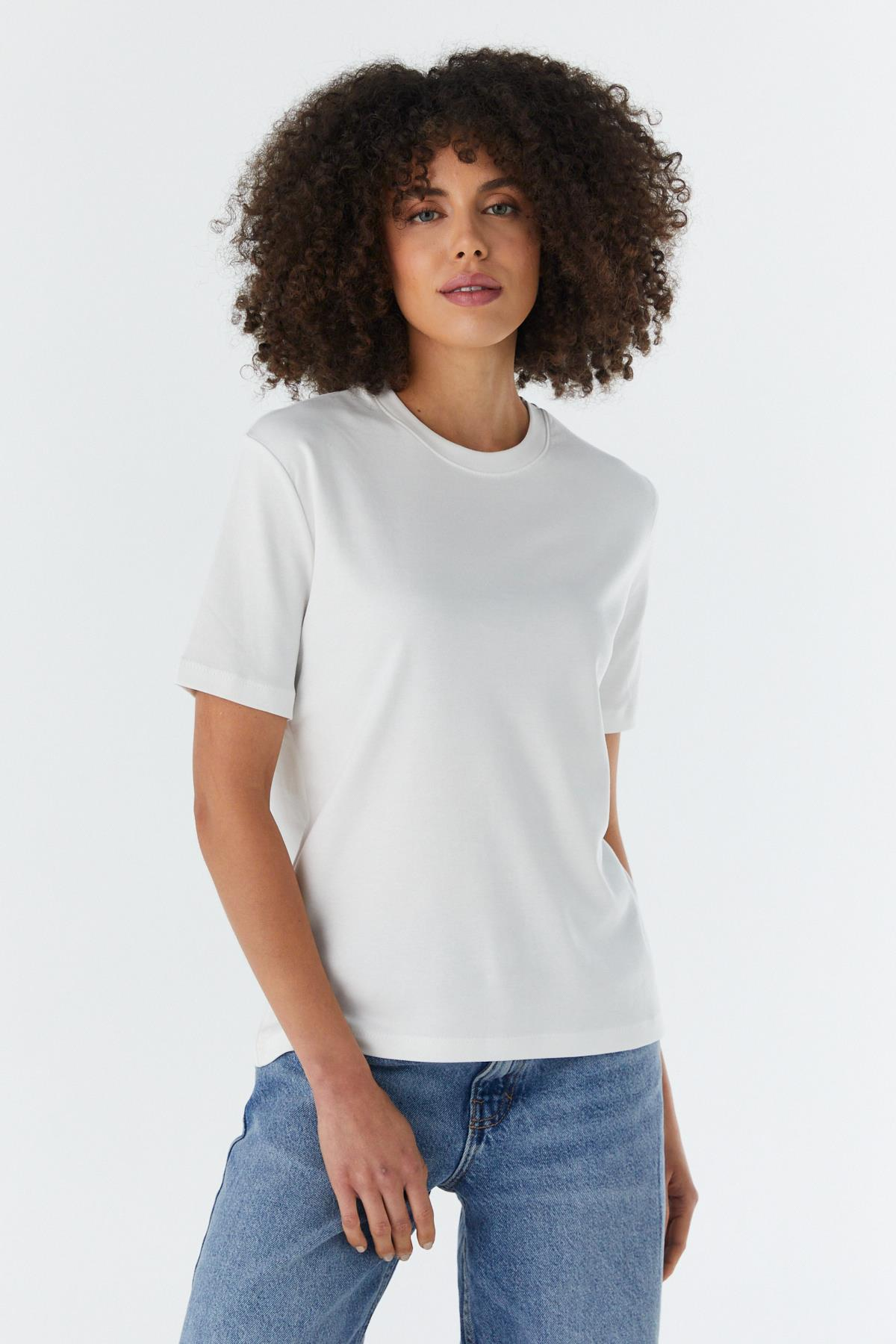 Regular Basic T-shirt EKRU