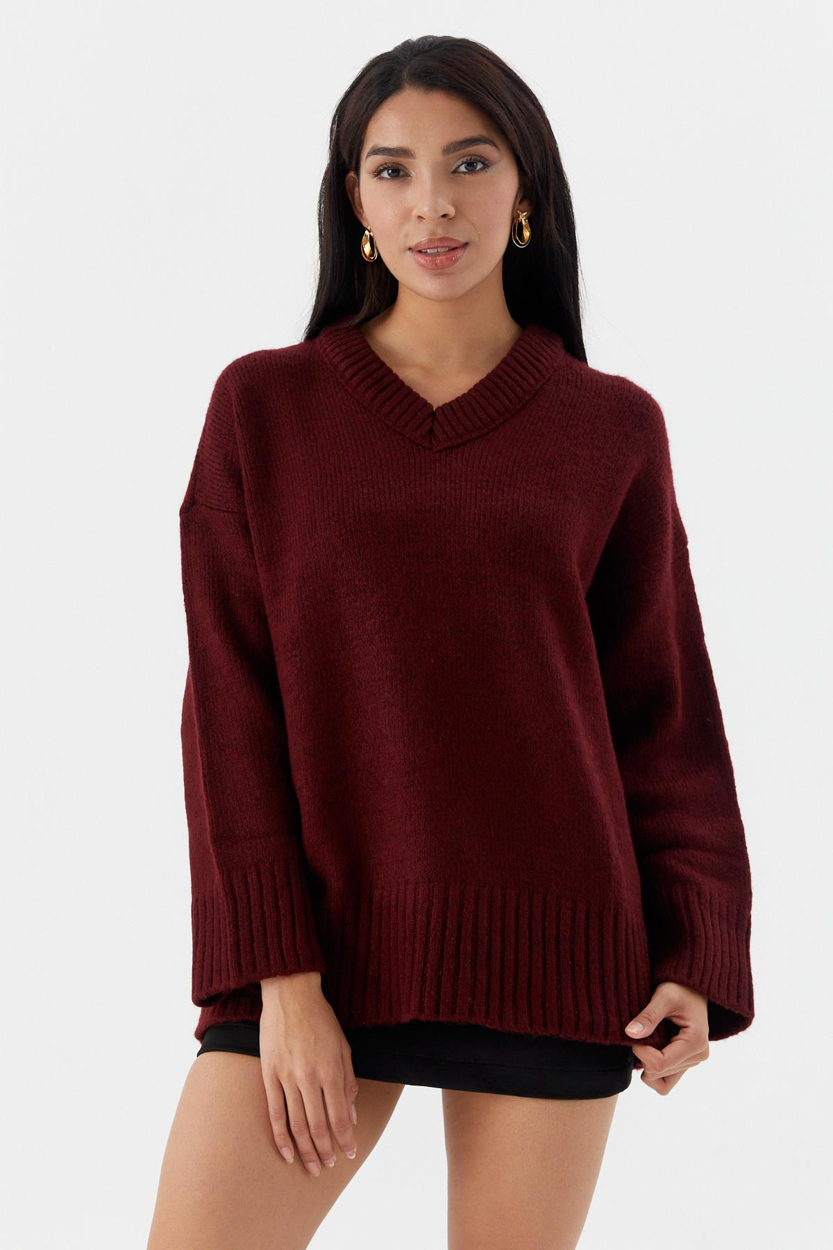 V Yaka Oversize Kazak BORDO