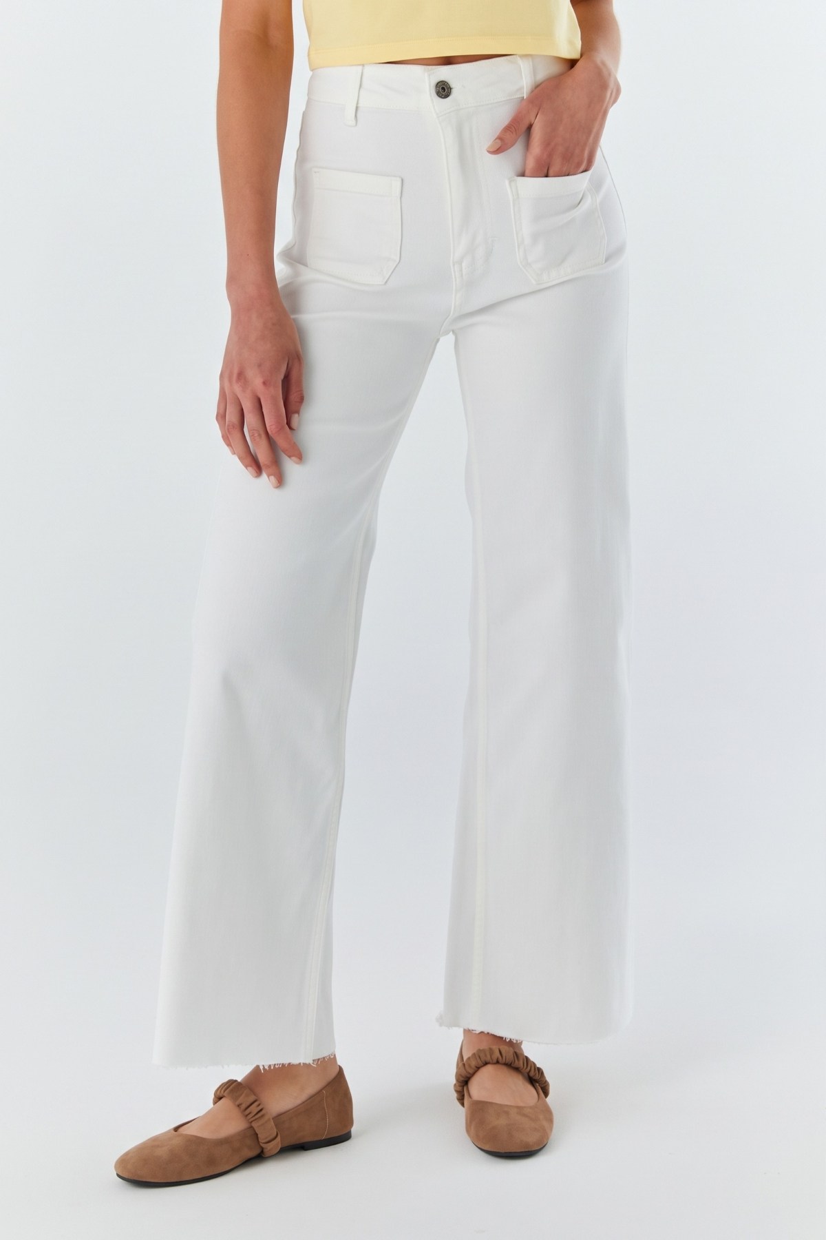 Wide Leg Pantolon EKRU