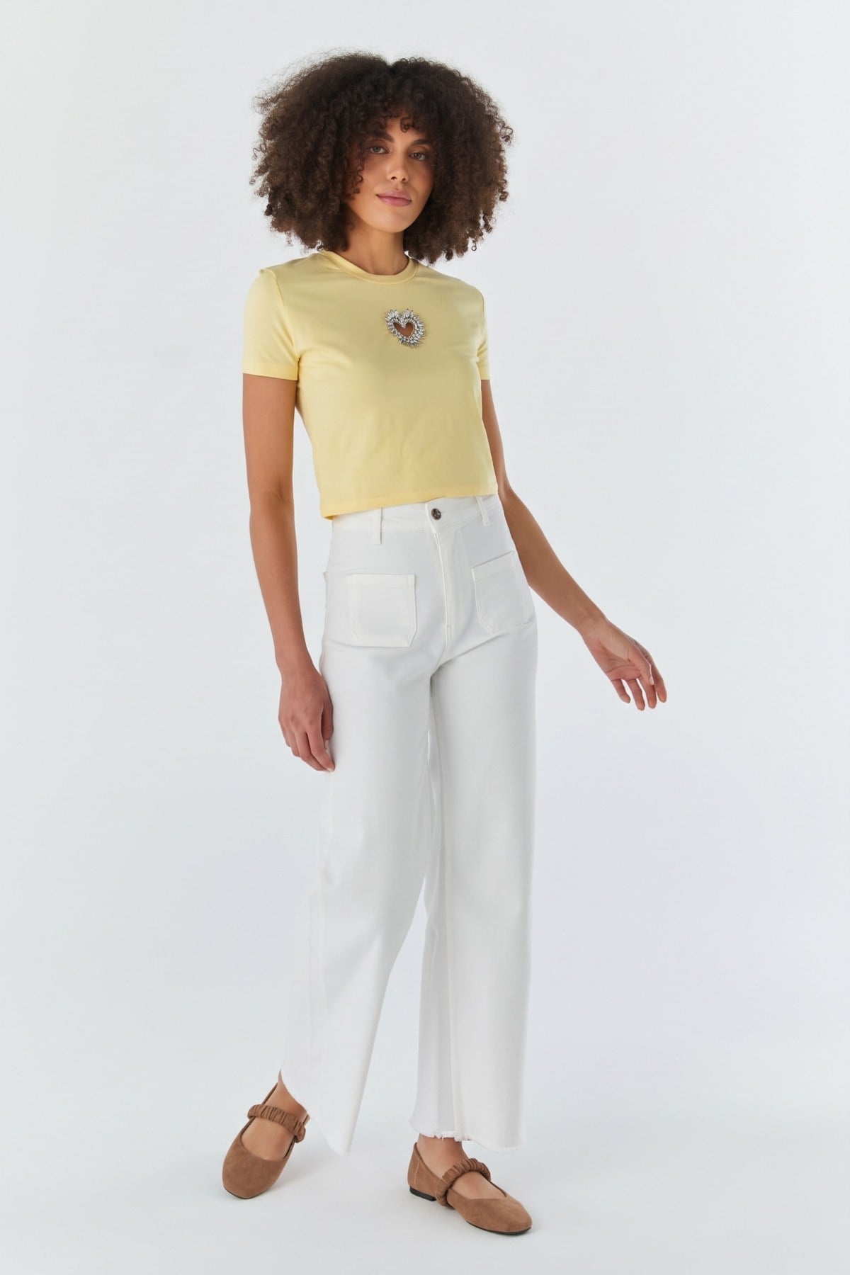 Wide Leg Pantolon EKRU