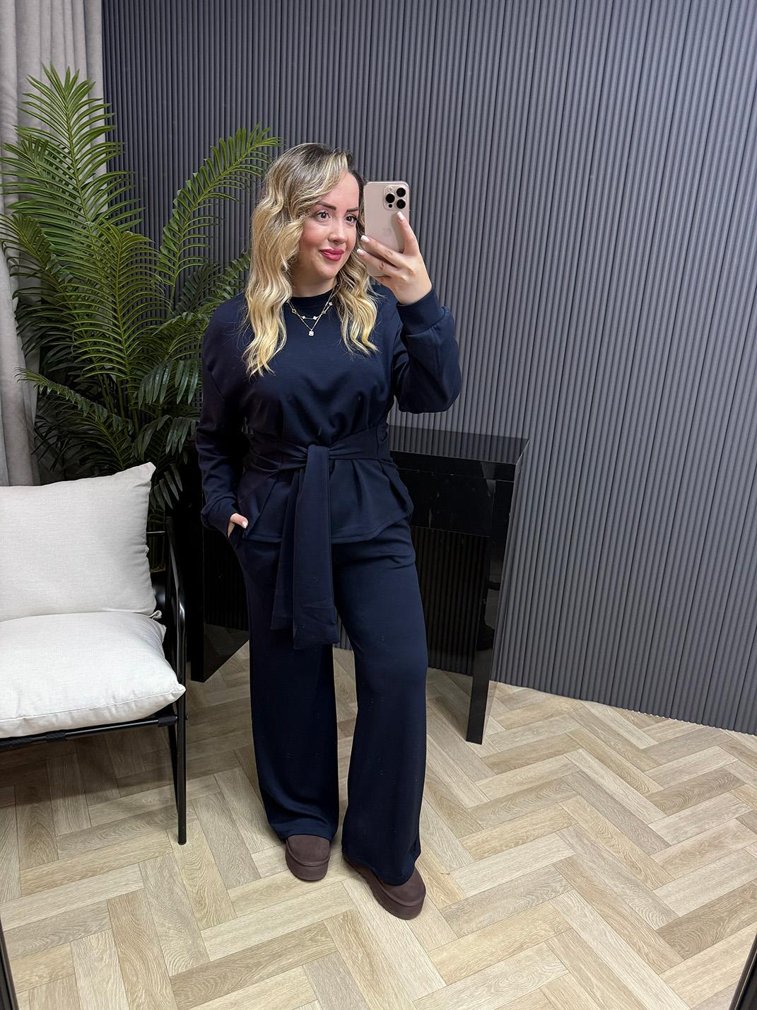 Bağlama Detaylı Orj Marka Oyhs Kumaş Takım Lacivert