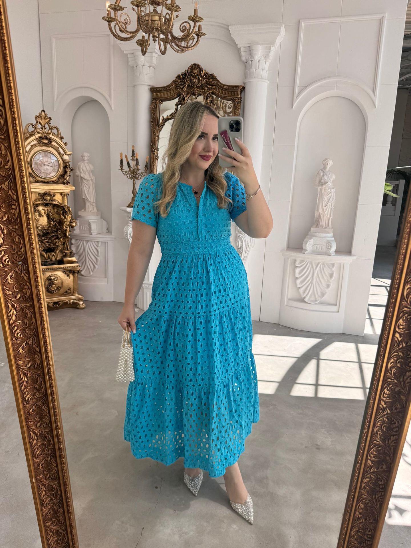 EMİLLY FİSTO ELBİSE MAVİ