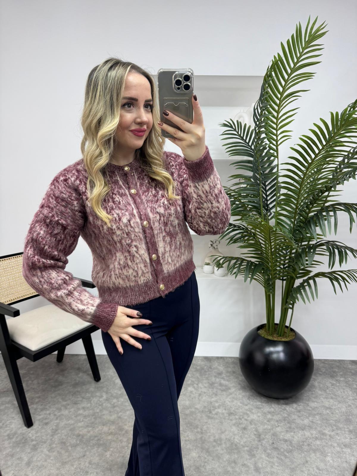 GOLD DÜĞMELİ TASARIM BORDO HIRKA