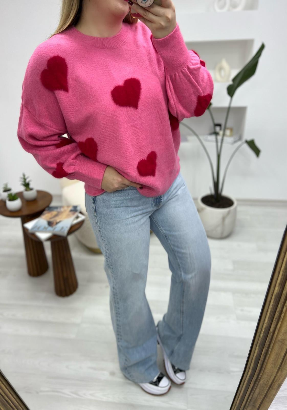 KİRMİZİ PEMBE LOVE KAZAK