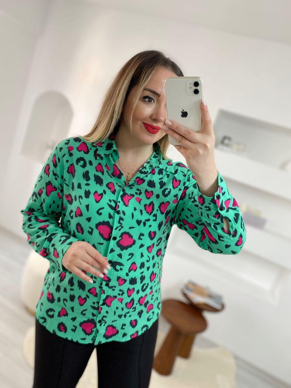 LEOPAR TASAIM GÖMLEK YEŞİL