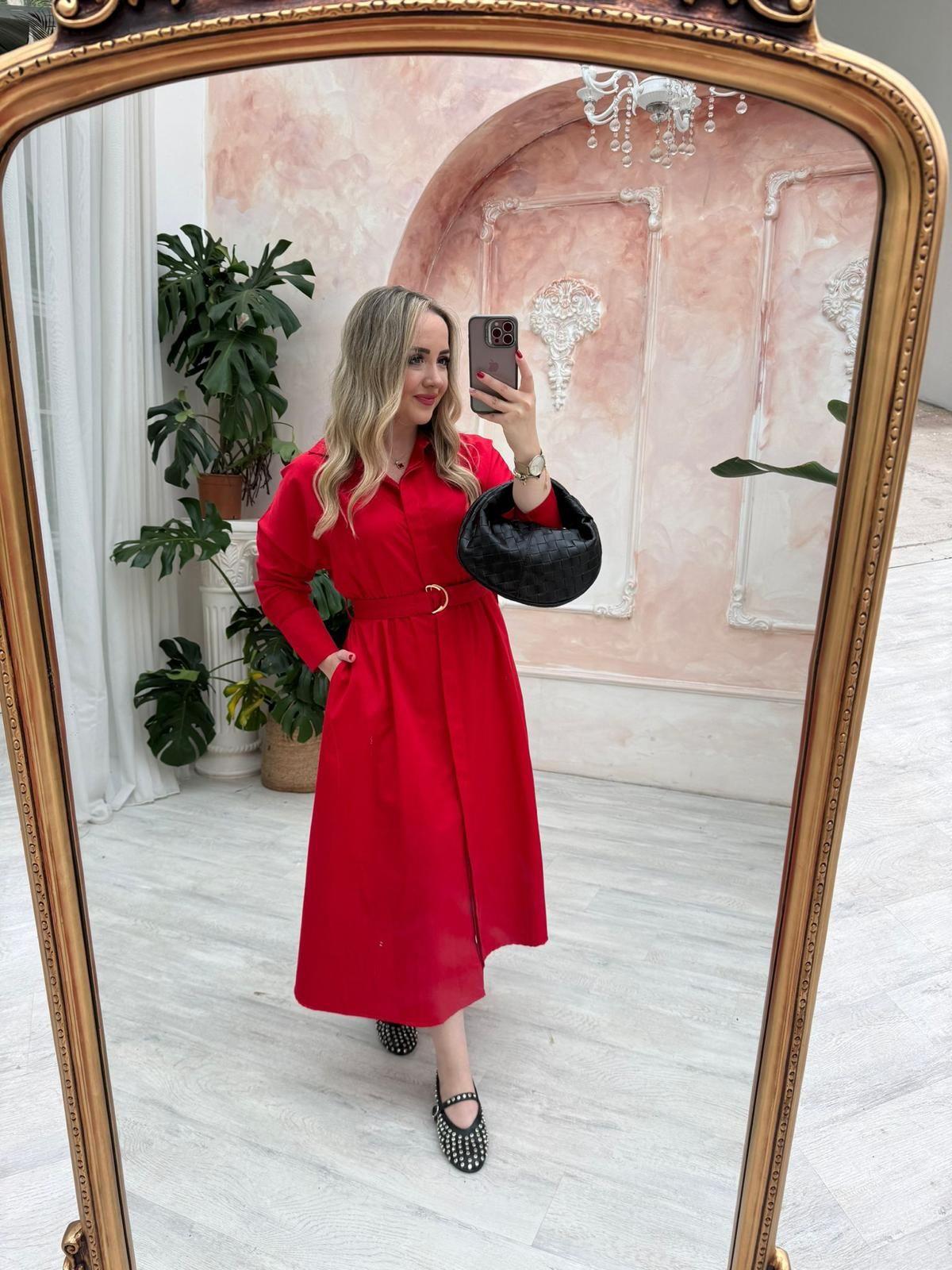 MATİLDA PAMUK UZUN KOLLU KIRMIZI  RENK