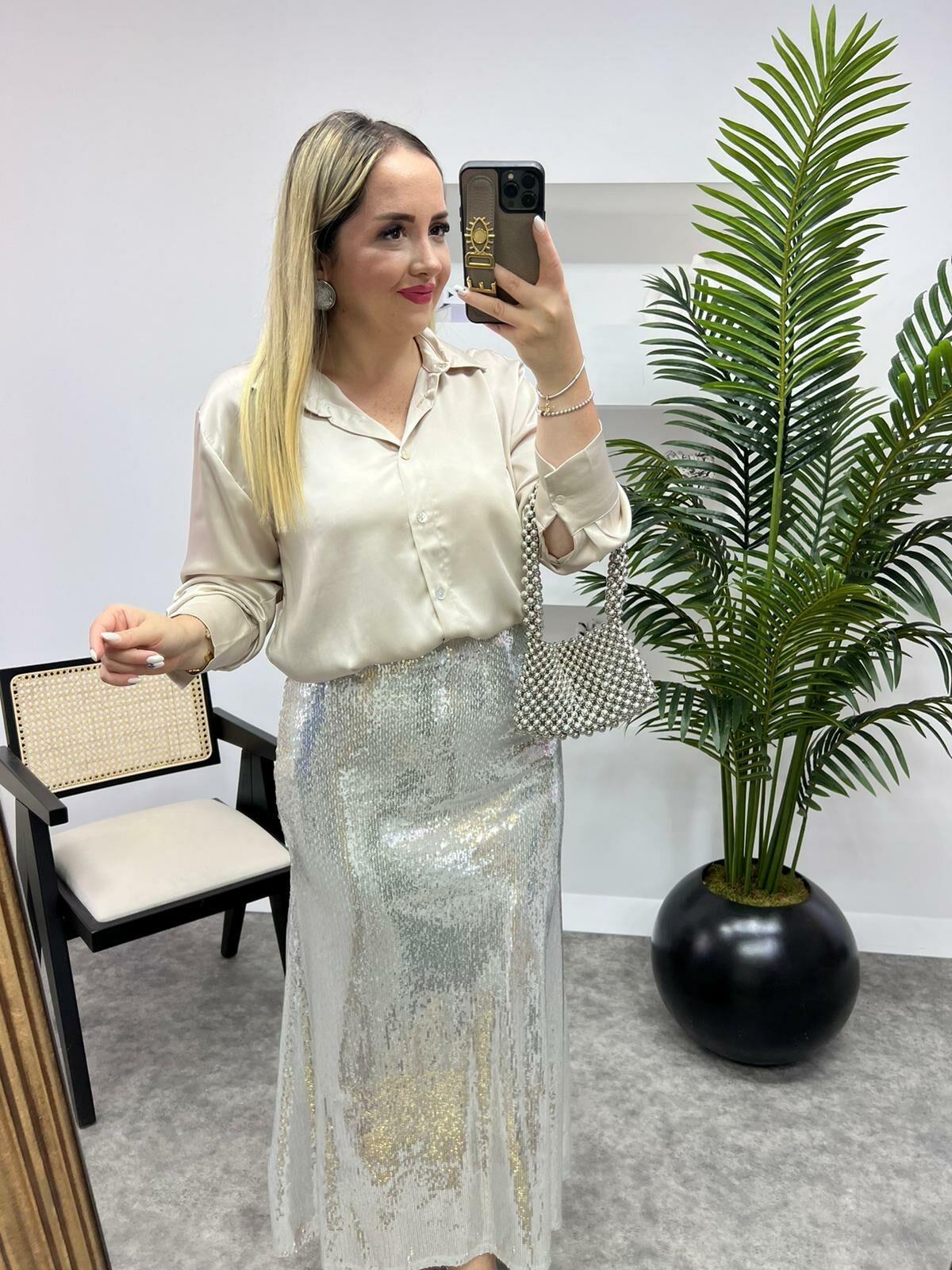 PAMUK SATEN GÖMLEK GÜMÜŞ