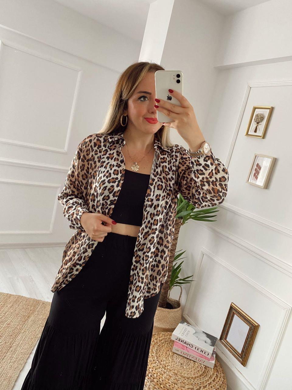 ŞİFON LEOPAR GÖMLEK